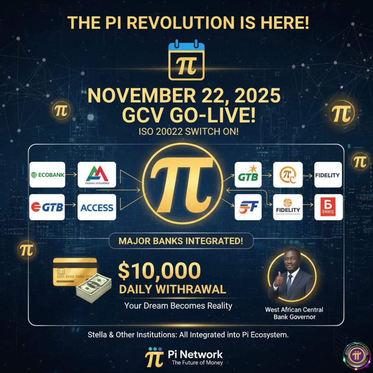 🌍🔥 THE PI REVOLUTION HAS BEGUN – GCV GOES LIVE ON NOVEMBER 22, 2025! November  22, 2025 marks a historic milestone as GCV officially goes live and the ISO  20022 standard switches