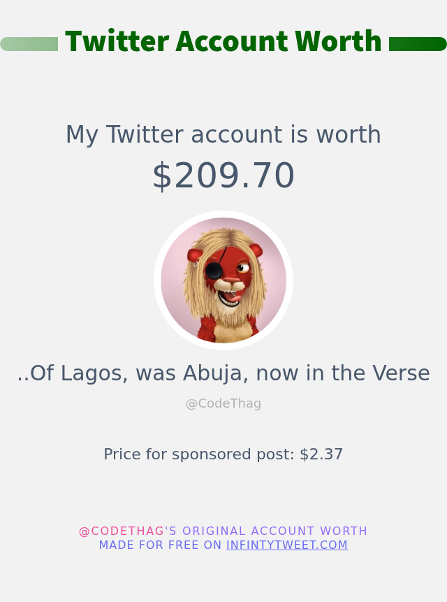 ..Of Lagos, was Abuja, now in the Verse tweet media