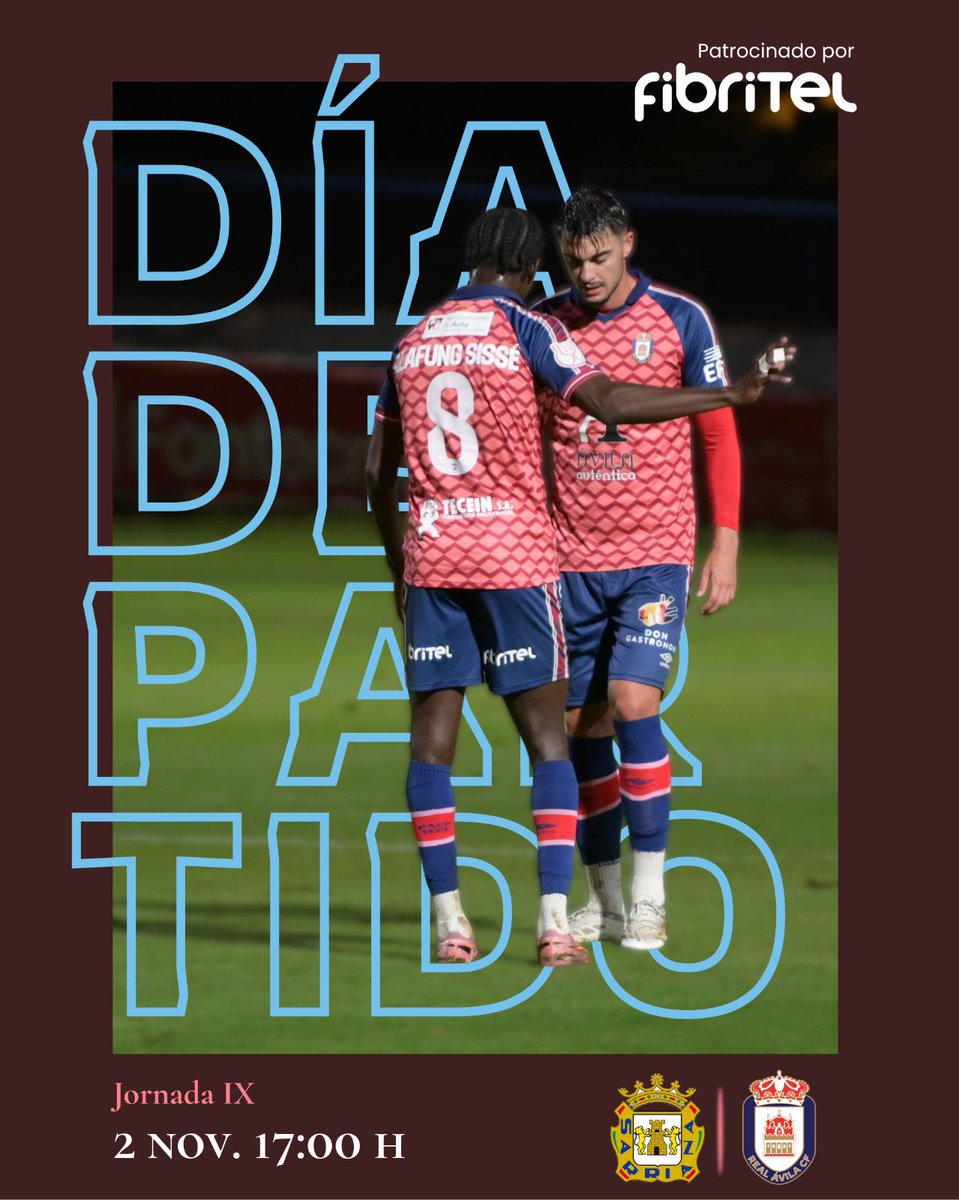 RealAvilaCF's tweet photo. 🔴 DÍA DE PARTIDO 🔵
🆚 @SDSarriana
🏟 A Ribela
🕔 17:00 h
📺 TVG2 (carrusel deportivo)
Viajamos a Galicia con una misión clara: competir, luchar y volver a casa con los tres puntos 💪
¡VAMOS, ÁVILA! ❤️💙
#VamosÁvila #Jornada9 #OrgulloEncarnado #DíaDePartido 🚀⚽️ https://t.co/S2SzjQXB91