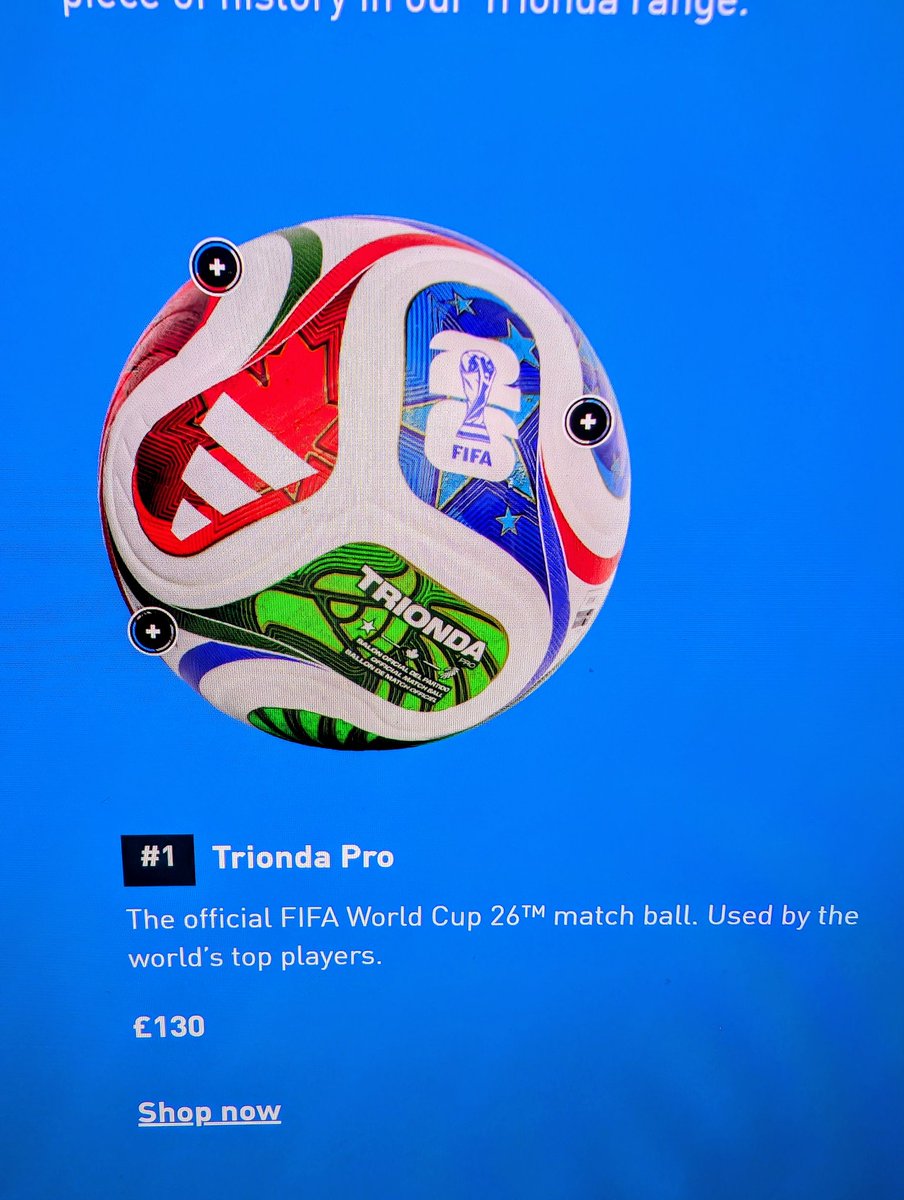 So, here's one for the kid's Xmas. The official 2026 world cup ball from Adidas. Yours for only £130.00. When they say "can I have my ball back", the answer will be "no, it's on eBay!!"