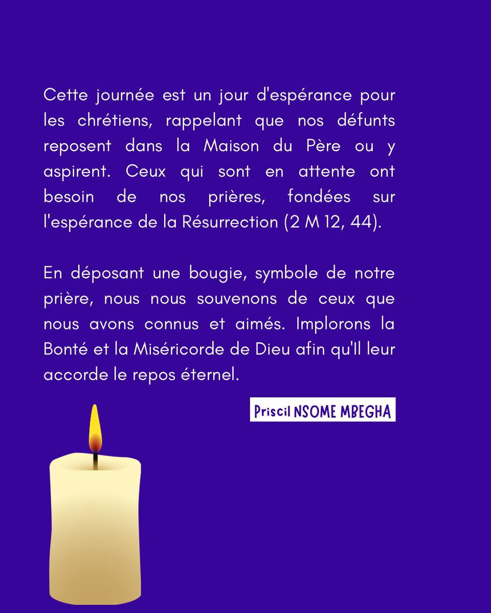 priscilNM's tweet image. #Allumer une #bougie virtuelle🕯️ pour témoigner de notre #prière pour les #Défunts.