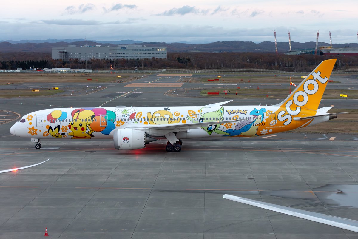 yuto3057's tweet image. ✈︎千歳空港✈︎
初飛来！

🇸🇬Scoot (Pokémon Livery)
Boeing 787-9 Dreamliner
9V-OJJ
✈︎TR892
🛫Taipei (TPE)
🛬Sapporo (CTS)
#CTS
#RJCC