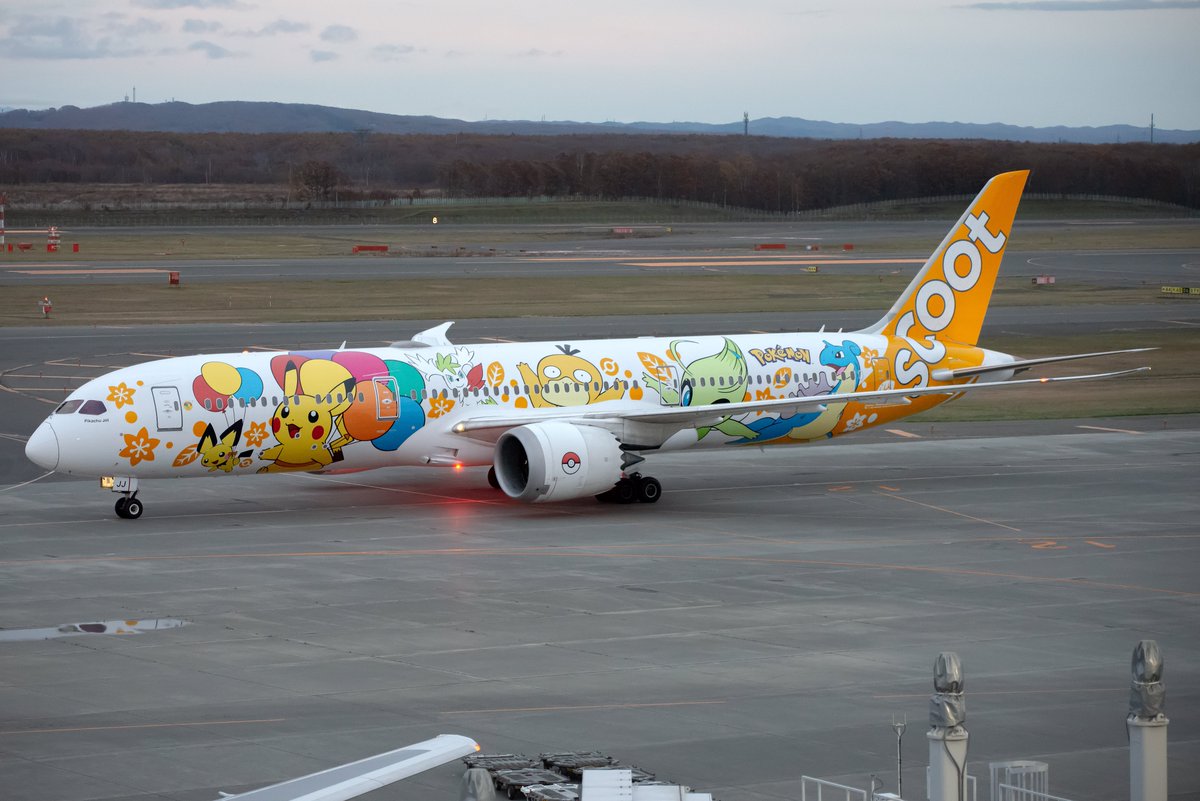 yuto3057's tweet image. ✈︎千歳空港✈︎
初飛来！

🇸🇬Scoot (Pokémon Livery)
Boeing 787-9 Dreamliner
9V-OJJ
✈︎TR892
🛫Taipei (TPE)
🛬Sapporo (CTS)
#CTS
#RJCC