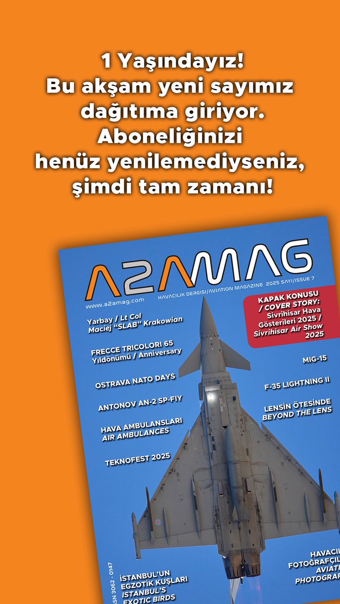 A2Amag ailesi olarak ilk yılımızı geride bıraktık! Bu akşam yeni sayımız dağıtıma giriyor. Eğer aboneliğinizi henüz yenilemediyseniz, şimdi tam zamanı! shopier.com/a2a/29614678