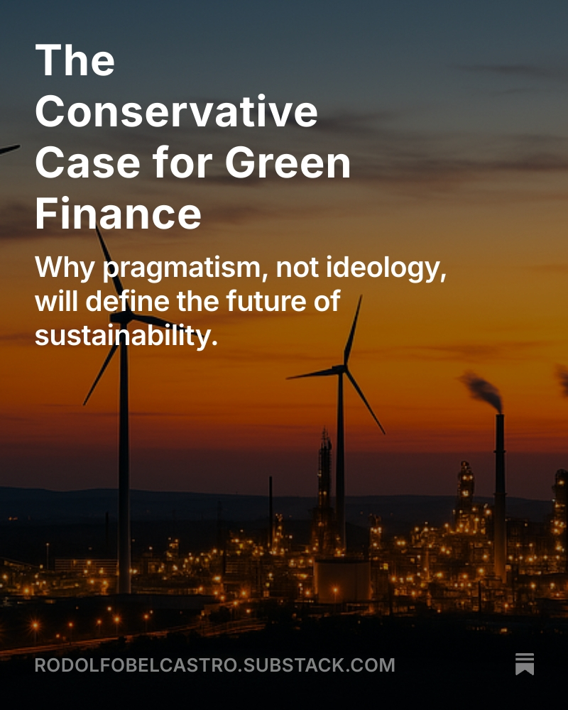 In the global debate on Sustainability, a new voice is emerging one that refuses both climate denial and ideological activism. 
open.substack.com/pub/rodolfobel…