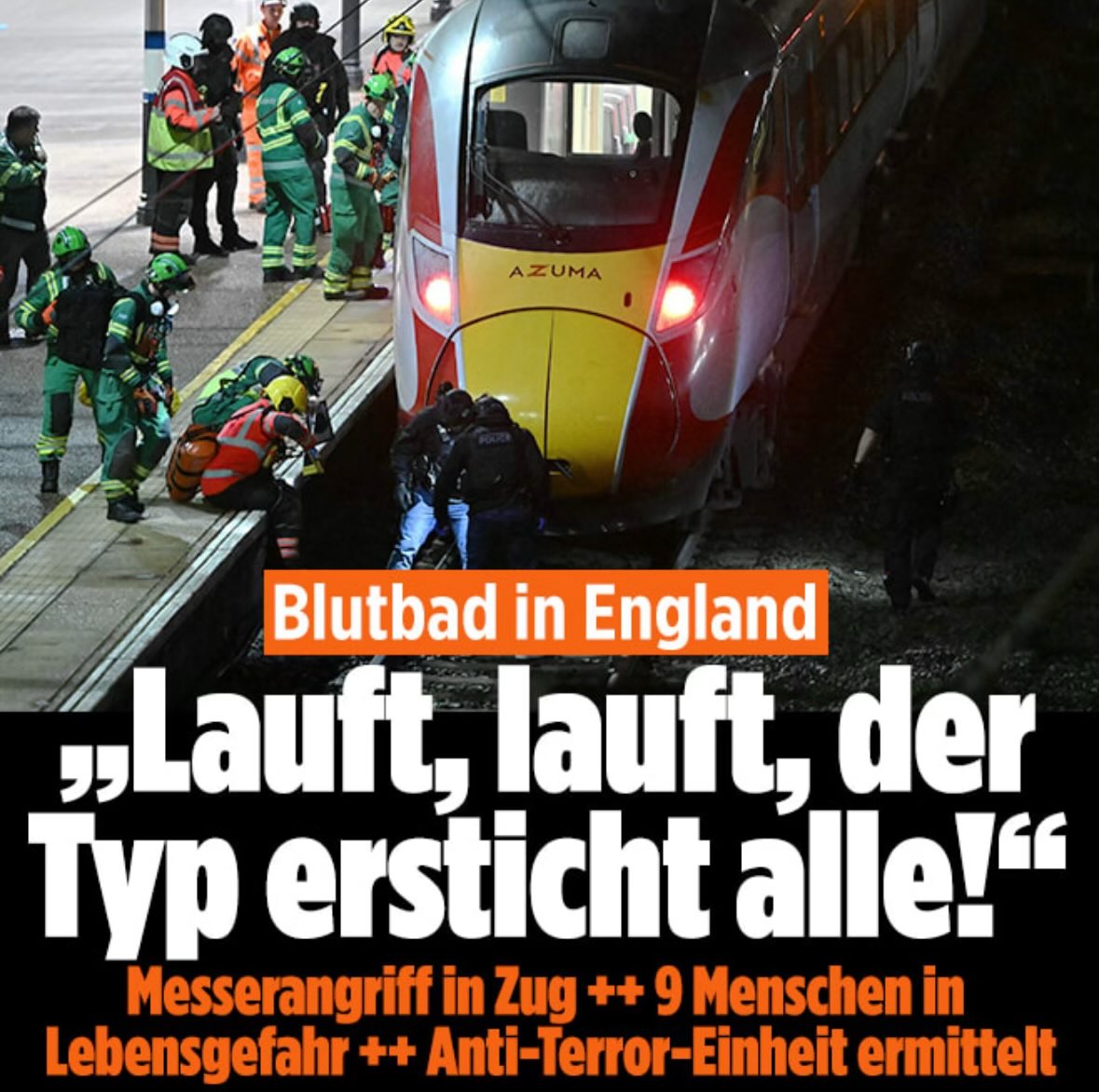 Zwei mutmassliche Moslems schlachten in einem Zug wahllos Menschen ab.

Wie lange wollen sich die Europäer das noch gefallen lsssen?