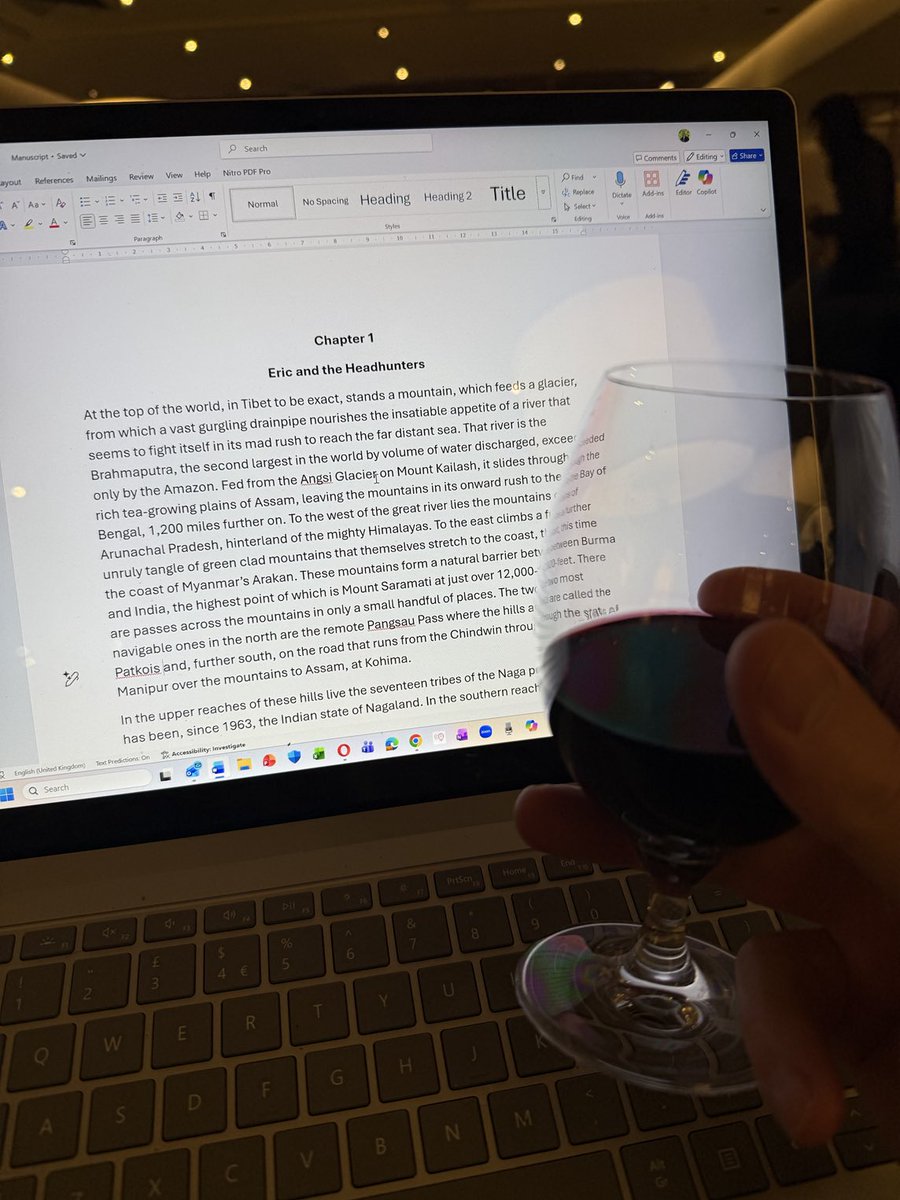 Words finally on the page, in Hong Kong airport, accompanied (as usual) by a syrupy glass of Barossa Shiraz. Only 150,000 words to go…