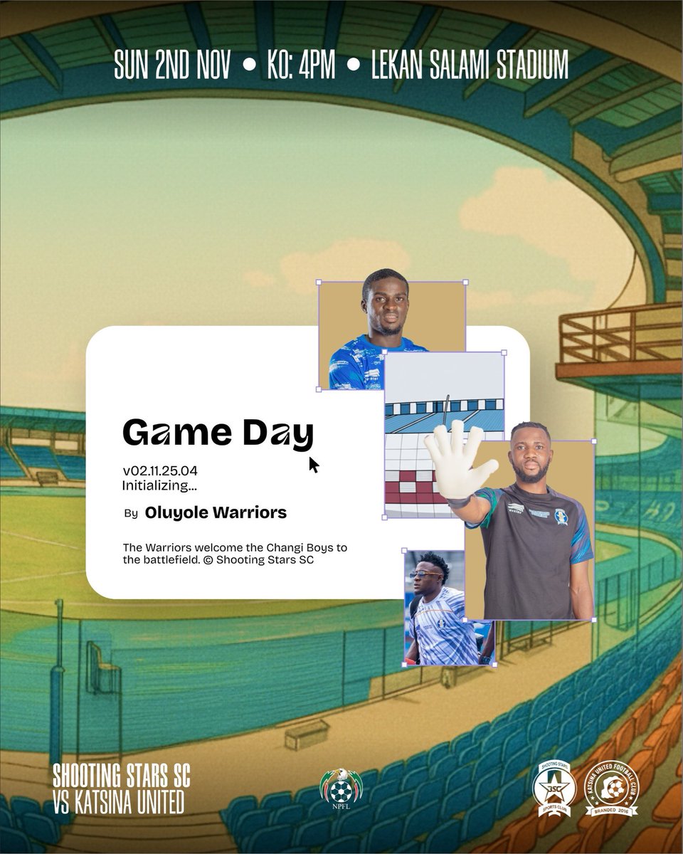 Dear Oluyole Warriors,

Let’s make count today.

Ticket sales will start by 11am.

Bring all the energy to the stadium!!!