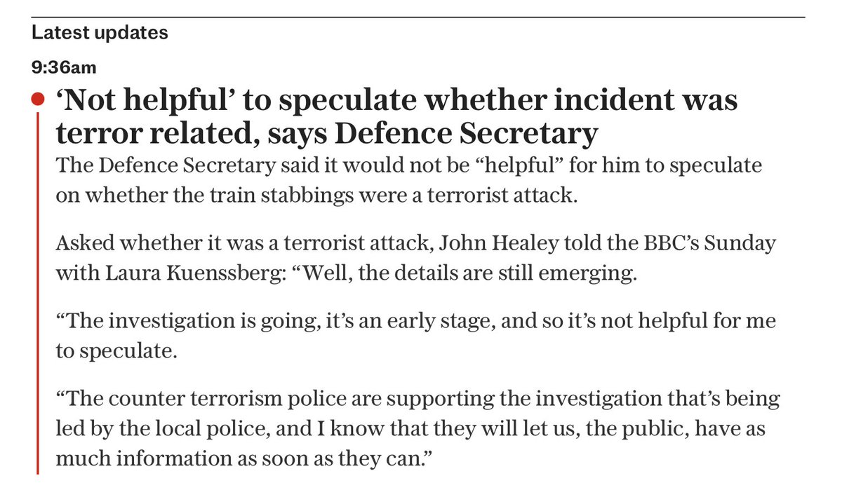 I'm just going to take a wild shot in the dark and predict if the UK govt is so determinedly witholding details of the race and ethnicity of perpetrators, yup, it's an terror attack by the Ultra Right White.