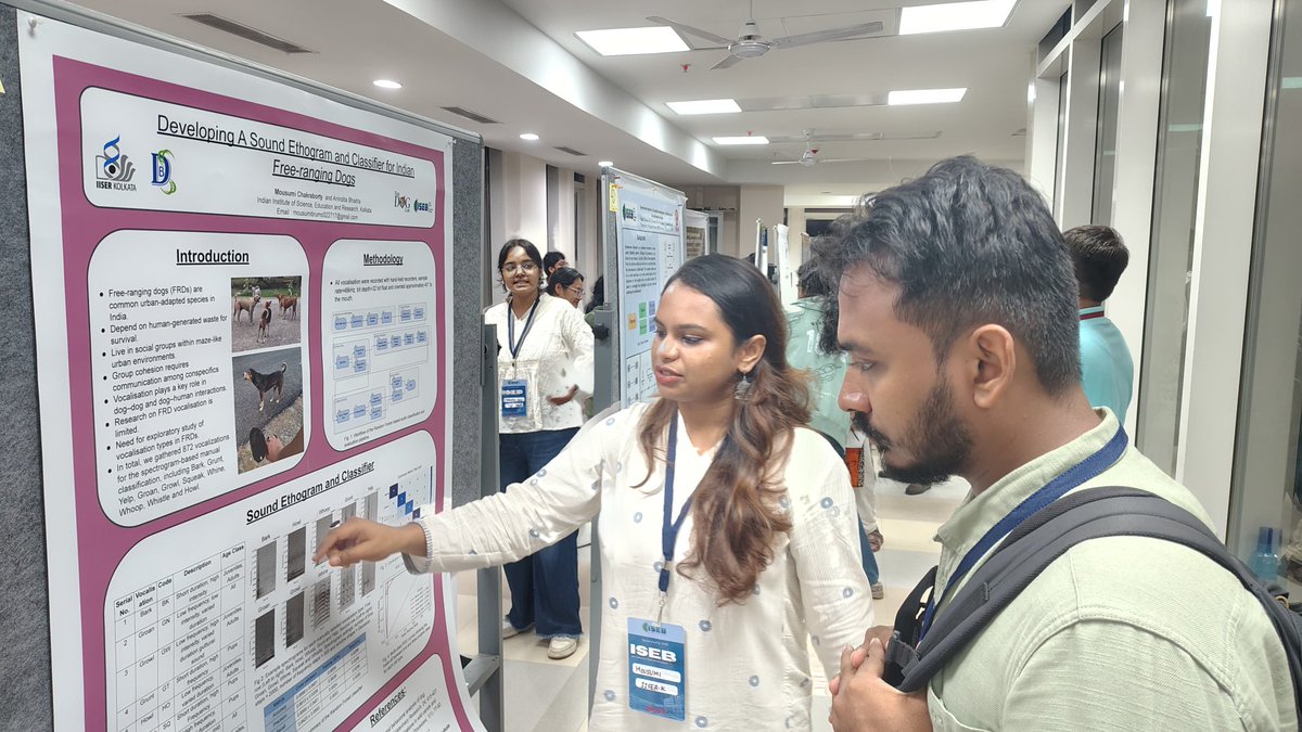 Abhadra7's tweet image. Congratulations for winning one of the three best poster prizes at #ISEB6, Mousumi! #DogLab #FRDs #vocalization #behaviour #Ethology @india_evolution @iiserkol