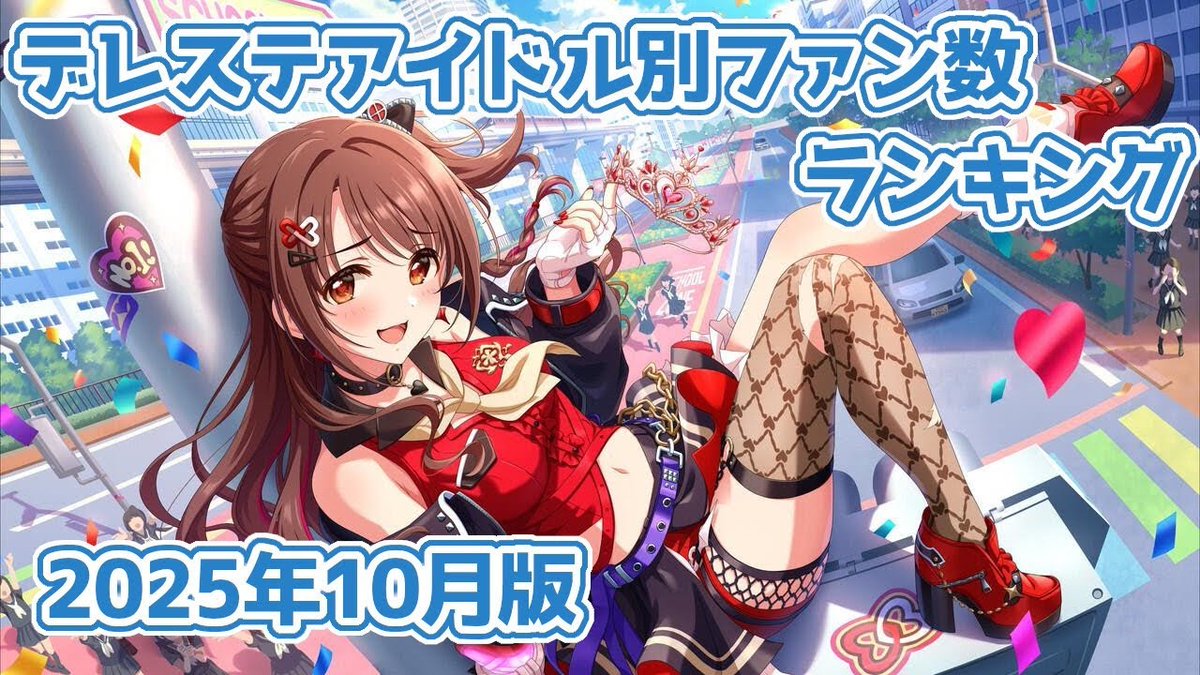 【動画更新】私の完全な趣味でデータ収集〜爆速で編集した動画。アイドル別ランキング走りたいなー、って人の参考になれば嬉しいです。

【デレステ】アイドル別ファン数ランキング・ボーダーまとめ【2025年10月編】
youtu.be/bsD5w5Cxgkw