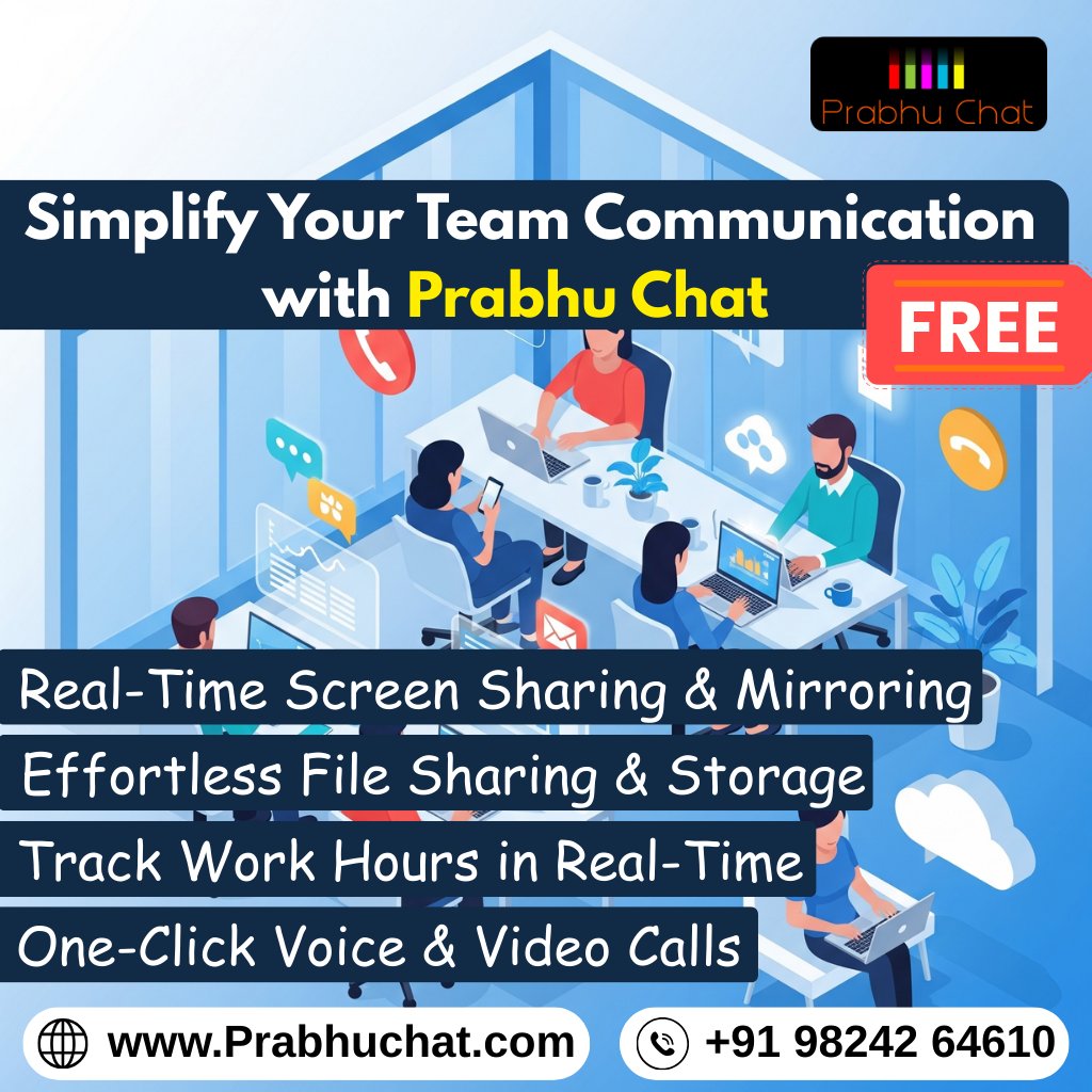 PrabhuStudio's tweet image. Files, calls, screen share—all in one app! 💼 Try Prabhu Chat now → prabhuchat.com
#PrabhuChat #AllInOneTool #TeamCommunication #Free