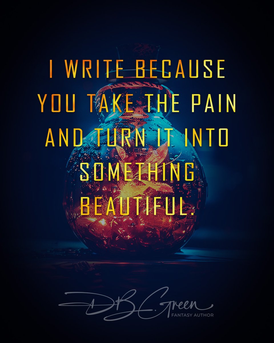 dbgreenauthor's tweet photo. ✍️ I write because you take the pain and turn it into something beautiful.

Pain transforms when it finds its place on the page.

➡️ More every Monday. 
 
#WhyIWrite #AmWriting #IndieAuthor https://t.co/cY59HhFmXZ