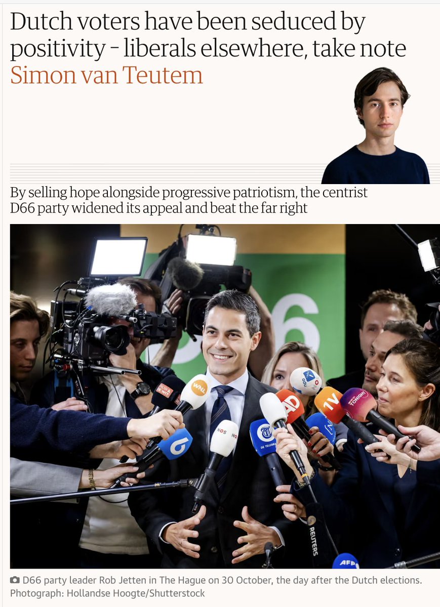 The far right tightened its grip in the Dutch elections. But for liberals, D66 offered a glimmer of hope. Here are five lessons from their campaign that liberals everywhere could take to heart.

1. Optimism. D66 understood that a civilisation obsessed with averting every possible