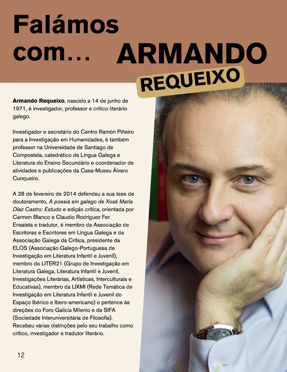 Na revista portuguesa 'A Casa do João', dirixida polo escritor João Manuel Ribeiro, fanme esta entrevista onde conversamos sobre crítica literaria e relacións entre a literatura galega e lusa, entre outros temas. Podedes lela neste enlace, páxinas 12-16: d1yei2z3i6k35z.cloudfront.net/585865/6902537…