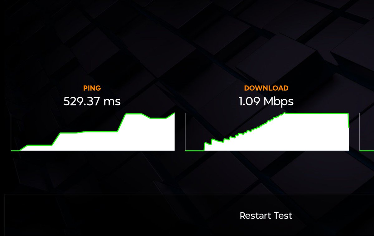 StuartChard's tweet photo. Oh dear - celebrity millennium. This is the "Premium" WiFi speed. I checked out deck 5 public areas and it dropped to 0.3. That's nearly $300 for 14 days. 
#celebritycruiseline #celebritycruise https://t.co/ugZ5frr8w6