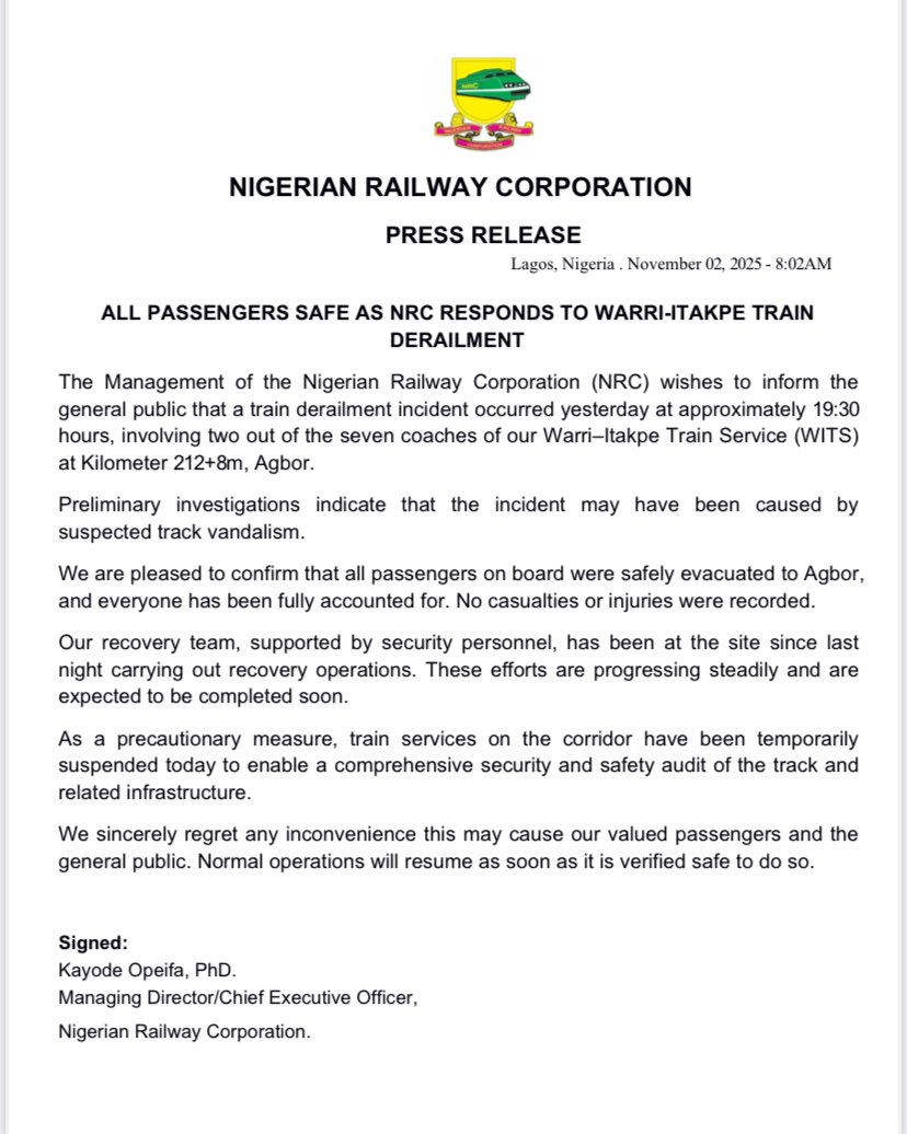 NIGERIAN RAILWAY CORPORATION tweet media