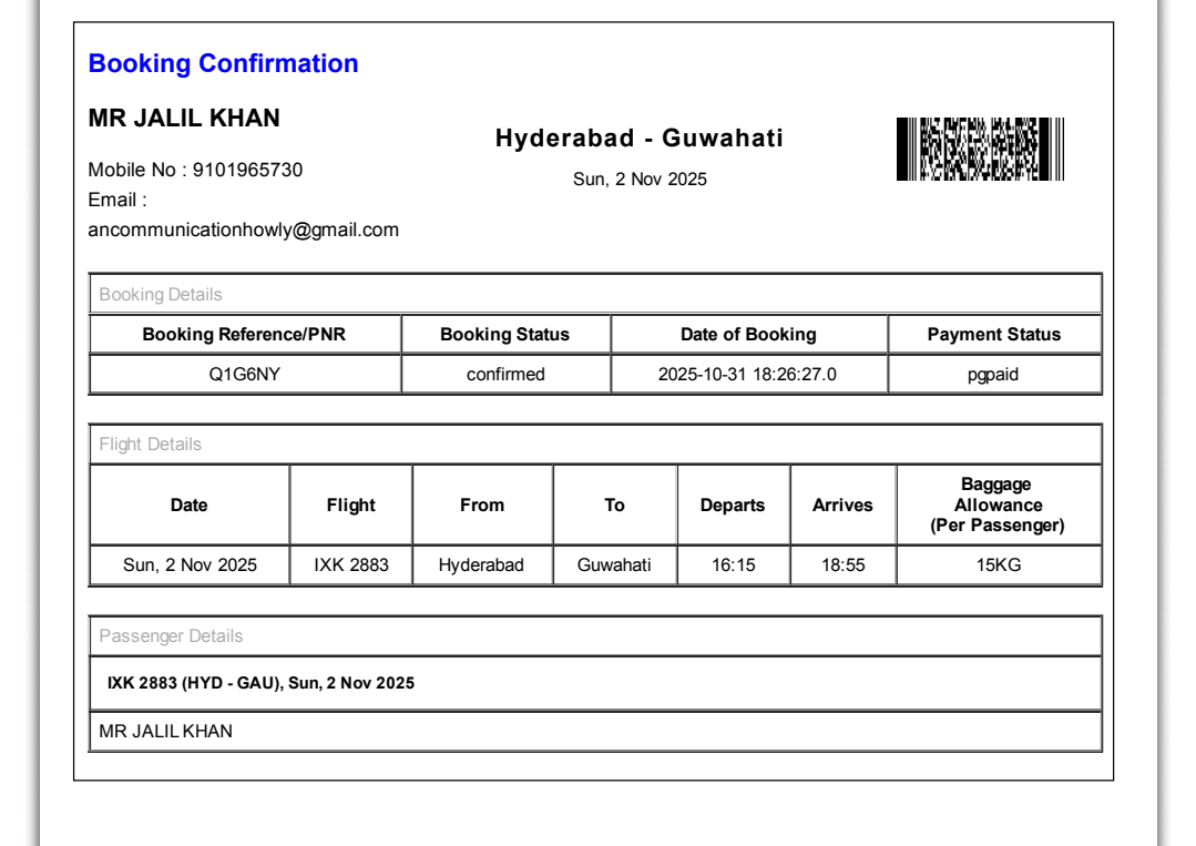 jalilkhanmsc's tweet photo. At RGI Airport of Hyderabad for going to LGBI Airport of Guwahati by Flight ✈️ of @AirIndiaX. I have entered the Boarding Counter from the  Over Bridge of the third Floor. This will be my 13th Air Travel during the last 20 months for treatment.
#Hyderabad
#Telangana 
#Guwahati https://t.co/OKXAVh0LnU