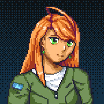 And here she is again, but without the CRT filtering!
#gamedev #indiedev #pixelart