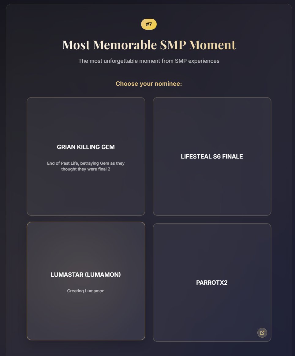 Somehow Lumamon has been nominated for 2 <a href="/TogetherCrafted/">The Crafted Together Awards</a> awards?!
Thank you so so much for the nominations and I am incredibly honored to just be listed amongst some incredible smps!
If you would like to vote for Lumamon for these categories, head here:
craftedtogetherawards.net/vote/smps-and-…