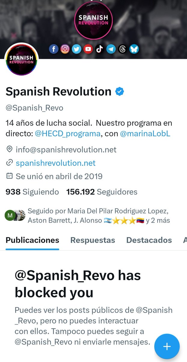 Que en un acto de tolerancia y diversidad de opiniones me hayan bloqueado #CanalRed_TV y #Spanish_Revo delata que muy errado no estaré en esas opiniones.
"Errar lo menos no importa si se ha acertado lo más".Tal vez, acerté en lo principal
 (Zalamea)
Disquisiciones y arte efímero