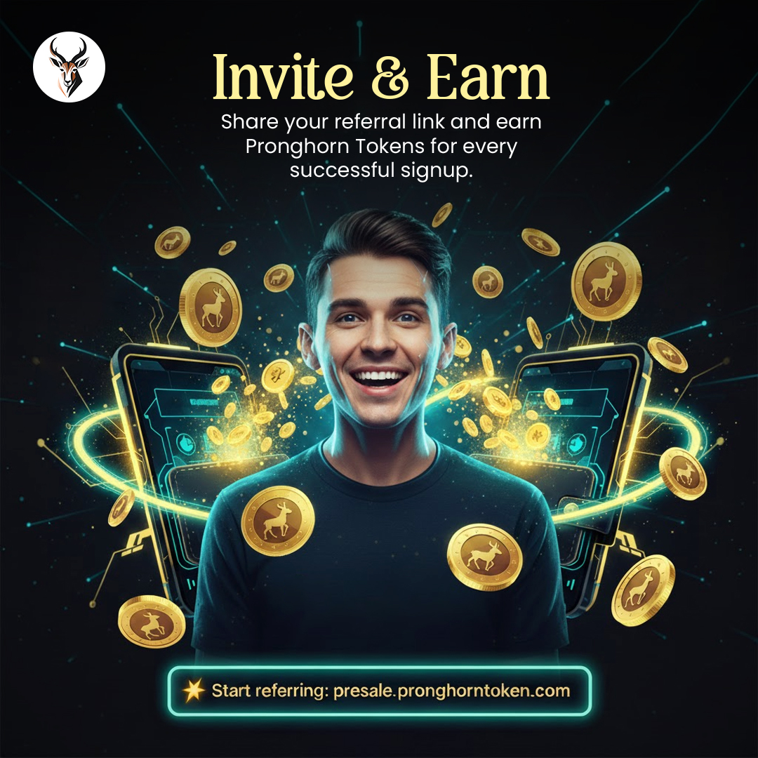 PronghornToken's tweet photo. 🎁 Invite &amp; Earn!
Share your referral link and earn Pronghorn Tokens for every successful signup.
Build your network, grow your rewards. 💎

💥 Start referring: https://t.co/ZYNVjBspzZ
#ProngToken #BNBChain #ReferralProgram #EarnCrypto #DeFi #CryptoCommunity https://t.co/EHXiNJ7bEJ