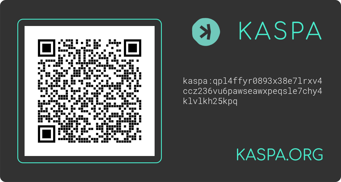 TIHEN12's tweet photo. kaspa:qpl4ffyr0893x38e7lrxv4ccz236vu6pawseawxpeqsle7chy4klvlkh25kpq https://t.co/9vWU71uE2x