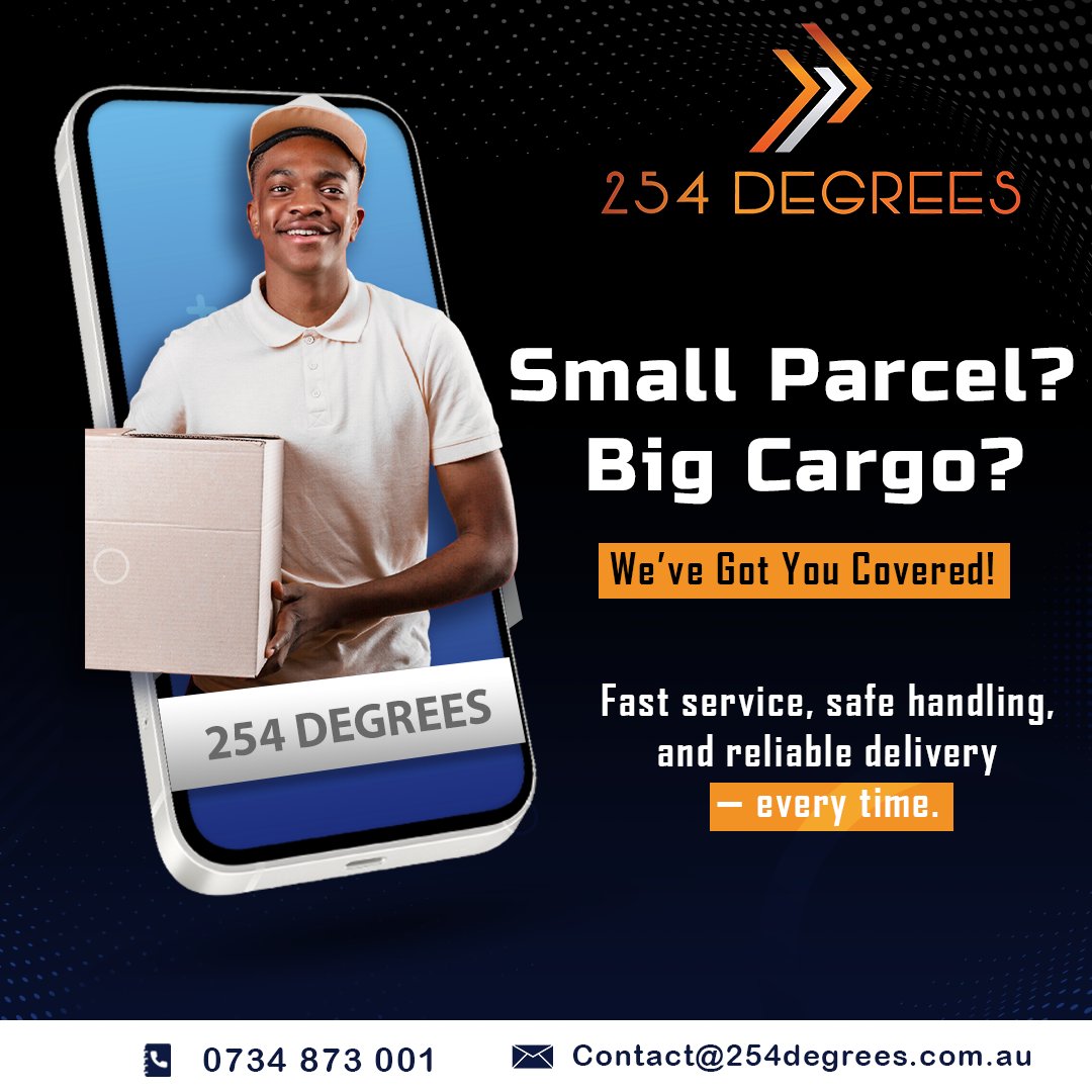 254degrees's tweet image. Big or small, we’ve got you covered.
From urgent parcels to large shipments, our team ensures every delivery is handled with care, speed, and precision.

Reach out today and let’s get your next delivery moving.

#CourierServices #ReliableDelivery #FastAndSecure #WeDeliverTrust…