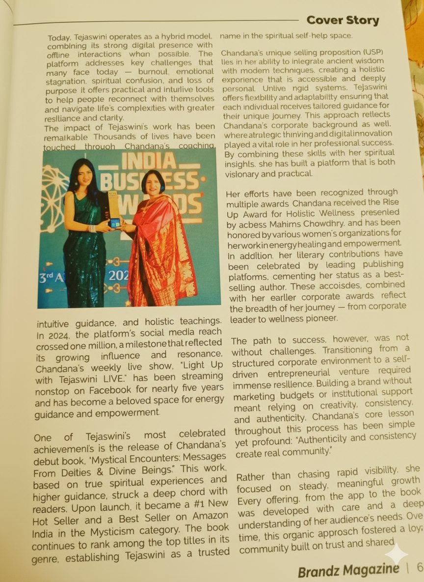 chandatejaswini's tweet photo. Tejaswini in Brandz Magazine...

A glimpse into the journey of creating a space for healing, awareness &amp; growth and how Mystical Encounters found its ink. ✨

📖 https://t.co/VsCNBCmECB
Published by @zorbabooks 

#Tejaswini #BrandzMagazine #MysticalEncounters #HealingJourney https://t.co/5YdWZlmjIT