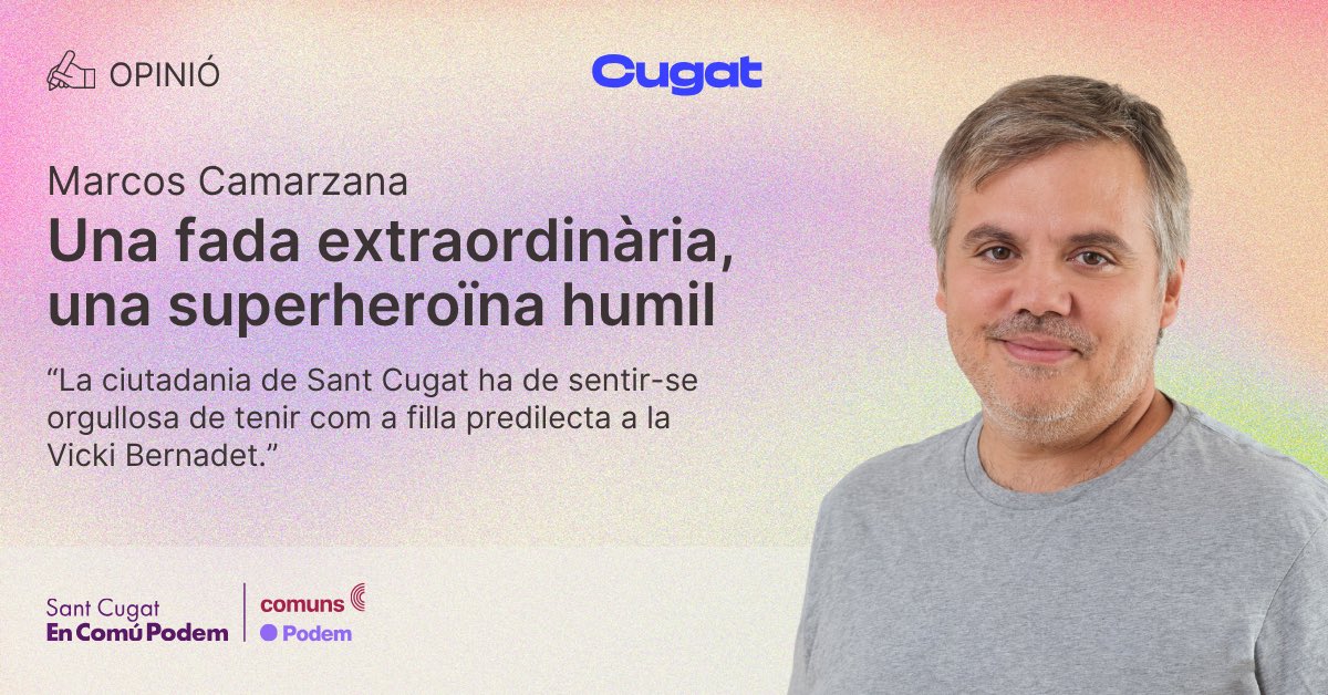 ecp_santcugat's tweet image. ✍🏻 En Marcos Camarzana escriu al @cugatmedia sobre l&apos;útima filla predilecta de #SantCugat:

🗯 &quot;El període de la meva vida on he sentit que realment feia política, és quan vaig treballar amb la @vickibernadet.&quot;

cugat.cat/noticies/vicki…