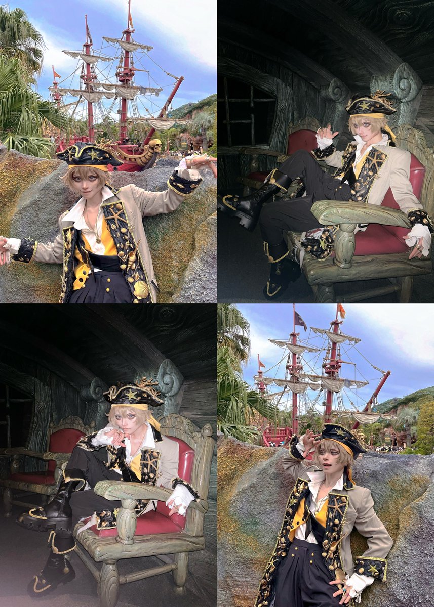 この船達、全部オレのでいいッスよね🍩⚓️ #Dハロ仮装 #Dハロツイステ