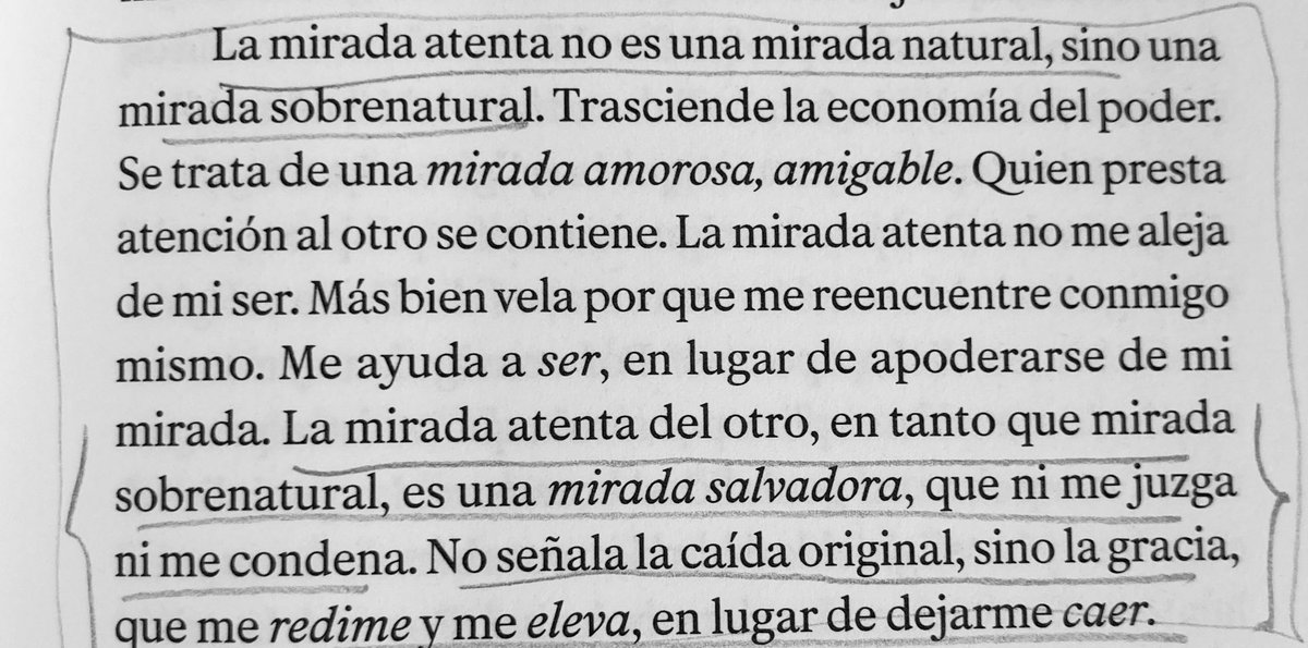 La mirada atenta me ayuda a ser.
En “Sobre Dios” Byung-Chul Han.
