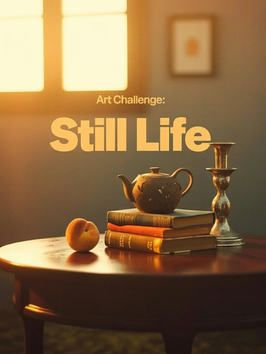 🎨✨ AI ART CHALLENGE: STILL LIFE ✨🎨

Theme: A table, some objects, a quiet composition.
Find poetry in simplicity, color, balance, and silence.

💙 Like
🔁 Repost
👥 Tag your friends

Results will be revealed in 24 hours.