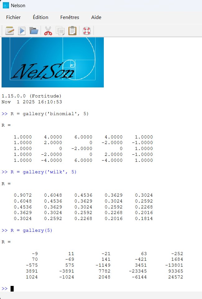 Nelson_software's tweet image. gallery function in progress in Nelson
Supporting 17 different matrix families for testing numerical algorithms

#STEM #OpenSource #HPC #DataScience #DataAnalysis #Programming #ScientificComputing #Coding #OSS #GNUOctave #Scilab #Matlab #NelsonLang