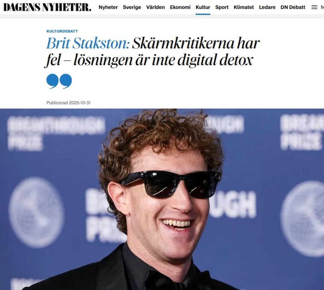 Internet är inte problemet.Det är hur vi använder det – och vem som äger vägarna dit. Min debattreplik i DN Kultur om varför vi måste bygga den goda webben igen. dn.se/kultur/brit-st…