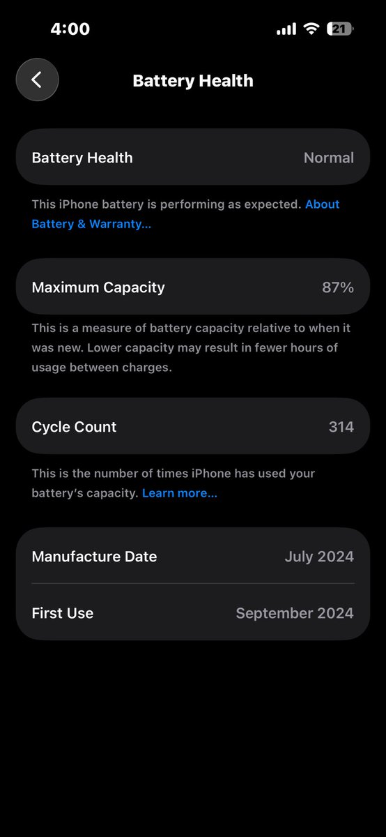 abtausif's tweet photo. Apple IOS 26 Is worst update for Bettery health https://t.co/UbPJ4pCqLI