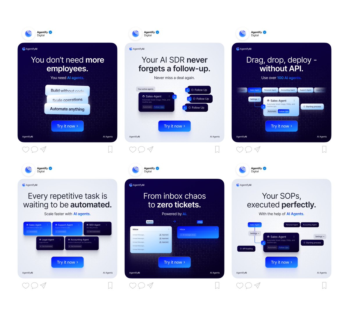 Static ad designs for an AI SaaS