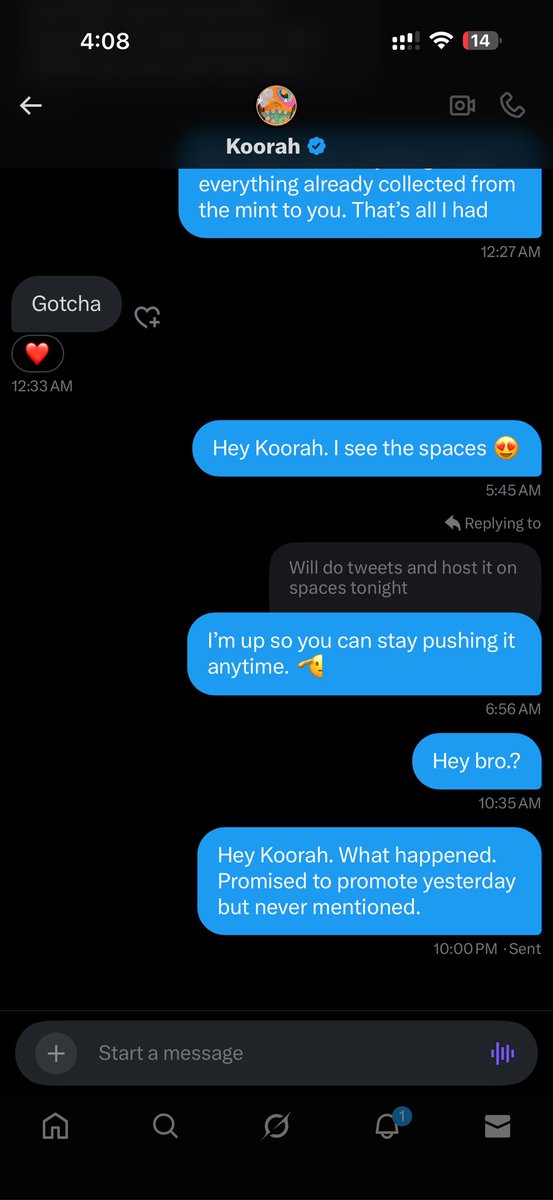 BNBChainBunnies's tweet photo. KOORAH @koorah Scammer promised me to promote this project and got 1 $BNB but then ghosted me. 

Promised to work with @shilllin @booksey and @SpottieWiFi to promote this project. After sending funds he ditched and stopped responding https://t.co/VaBjalPrft