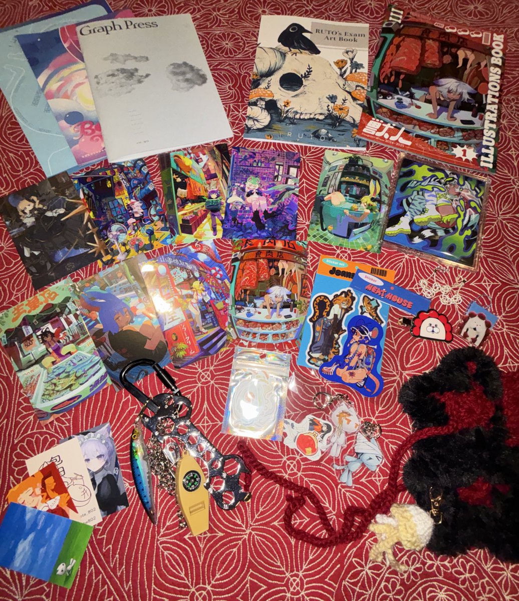j2zv4_'s tweet photo. まさかの多摩美フリマ爆買い
たれっさーさんに会えてドキドキ https://t.co/hELr30EK4O