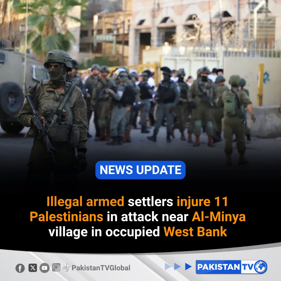 PakTVGlobal's tweet photo. Illegal #armed settlers #injure 11 #Palestinians in #attack near #Al-Minya village in occupied #WestBank
#PakistanTV #PakistanTVGlobal https://t.co/Kn8ha4N9wD