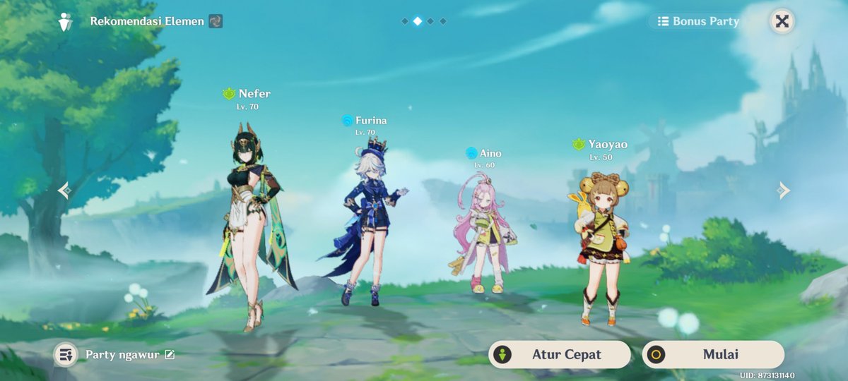 Guys tolonk gw juga bingung party Nefer karena gapunya Lauma...