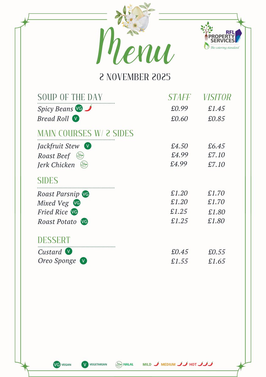 It's the weekend! We'd love for you to join us for our exciting and delicious menu, available at the usual time. 🥰😍😋☺️🍲🥘🍗🍖🥦🥬🍅
<a href="/RoyalFreeNHS/">Royal Free London</a>
<a href="/RoyalFreeChty/">Royal Free Charity</a>
<a href="/RFL_PPU/">Royal Free London - Private Patients Unit</a>