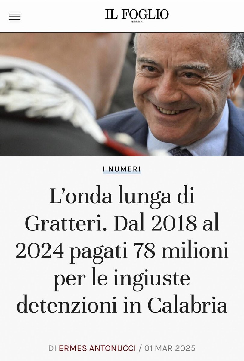 Di <a href="/ErmesAntonucci/">Ermes Antonucci</a> 
#Gratteri 

Non c’è male … e c’è anche chi lo difende.
#separazione_delle_carriere
