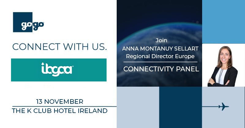 We are proud to sponsor the IBGAA Conference! Excited to see our Regional Director, Europe – Anna Montanuy Sellart – take the stage on the Connectivity Panel, sharing insights on the future of inflight innovation and connectivity across the business aviation sector.

#IBGAA