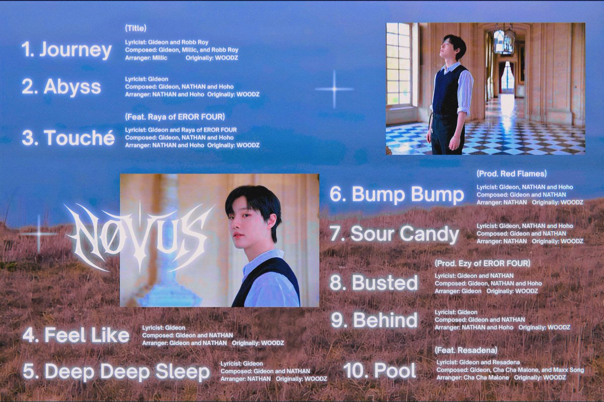⠀⠀ 

ㅤㅤKorean Full length Album
ㅤㅤGideon - NØVUS 💙
ㅤㅤ━━━━━━━━━━━━
ㅤㅤ 𝗧𝗥𝗔𝗖𝗞𝗟𝗜𝗦𝗧 (06. 11. 25)

⠀⠀