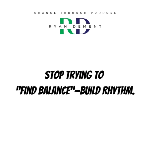 Ryan_DeMent's tweet image. Balance is a myth that makes you feel like you&apos;re failing.

Rhythm honors your seasons. Work hard. Rest deeply. Move when called.

How do you create flow instead of chasing balance?

#EntrepreneurLife #WorkRhythm #FaithLedBusiness #GraceOverGrind @TonyRobbins @Ryan_DeMent