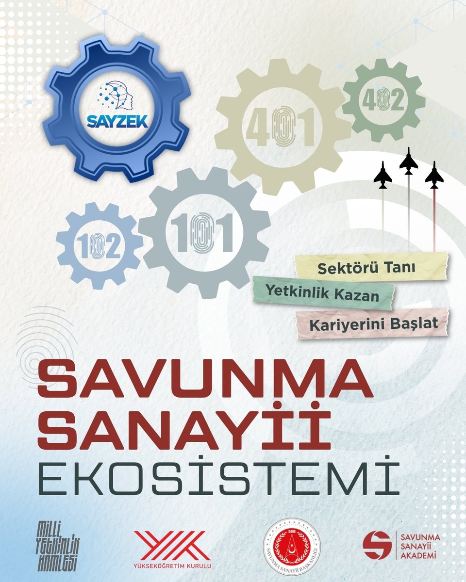 Yapay zekâ, şüphesiz bugünü ve geleceği şekillendiren en stratejik alanlardan biridir.

Yükseköğretim Kurulumuz ve <a href="/SavunmaSanayii/">SSB</a> Başkanlığı iş birliğiyle yürütülen Savunma Sanayii Yapay Zekâ Yetenek Kümelenmesi (SAYZEK) mühendislik, fen ve edebiyat fakültelerinin ilgili