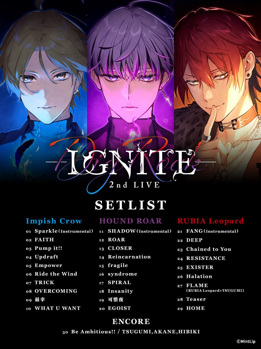DIG-ROCK】 ◤◢◤◢◤◢◤◢ 2nd LIVE IGNITE セットリスト公開