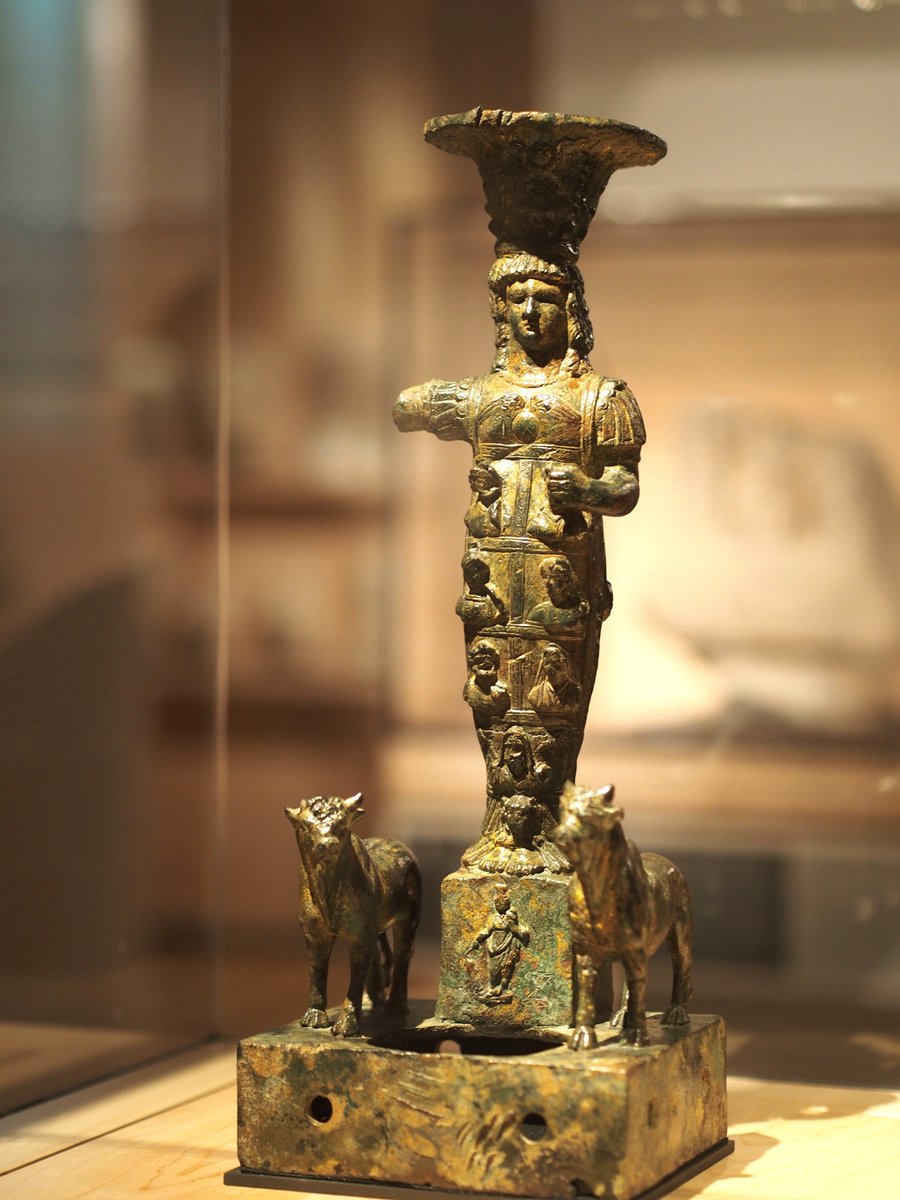 In the new 'things I learned today' series, reading wikipedia's page on the Sursock bronze, I've just become acquainted with the syncretic cult of Jupiter Optimus Maximus Heliopolitanus and its iconography.