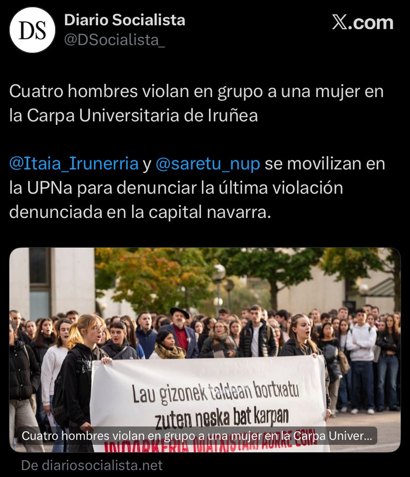 NombreFalso1231's tweet photo. @RobertoVaquero_ Primero: sí que se ha hecho una movilización por la chica violada, otra cosa es que desde el Frente Obrero no hayáis hecho nada.

Segundo: por qué solo sacas a relucir estos sucesos cuando se confronta con fachas? Es como si te pareciese mal el antifascismo, por lo que sea. https://t.co/oR1A8enSFd